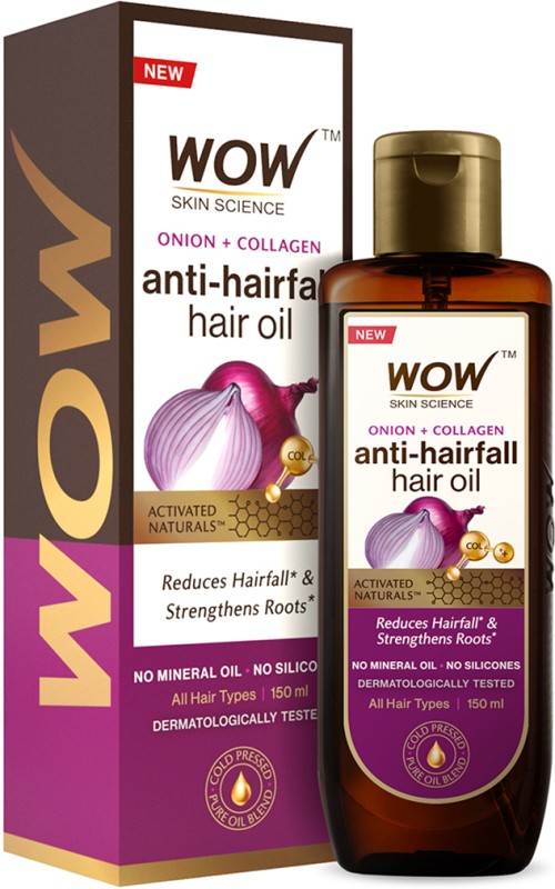 WOW SKIN SCIENCE Onion &amp; Collagen Anti-Hairfall Hair Oil | Nourishes Scalp &amp; Stimulates Roots Hair Oil  (150 ml)
