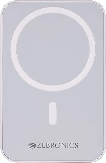 ZEBRONICS MW63 Wireless Power Bank, 10000 mAh, Rapid Charge, Magsafe, Outputs - 20W Wired | 15W Wireless