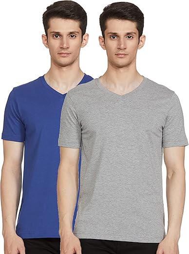 Amazon Brand - Symbol Men's Cotton T Shirt | Round Neck | Half Sleeve | Plain | Combo Pack of 2