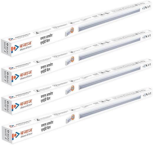 Bajaj Ivora 20W Led Tubelight | 2000 Lm Led Tubelight | Round Led Batten (White, Pack Of 4)