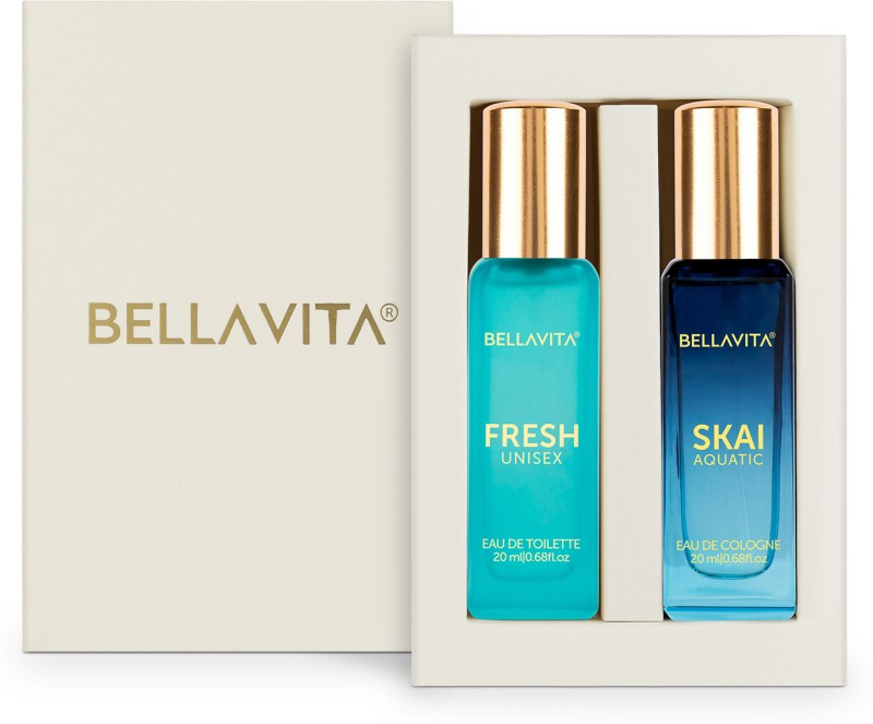 Bellavita FRESH perfume &amp; SKAI AQUATIC perfume combo|2X20ML|With Citrus &amp; Woody Notes