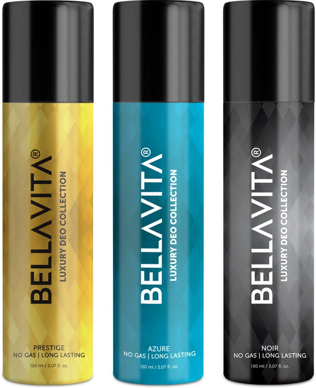 Bellavita Noir,Azure &amp; Prestige Deo Parfum Combo|3x150ml