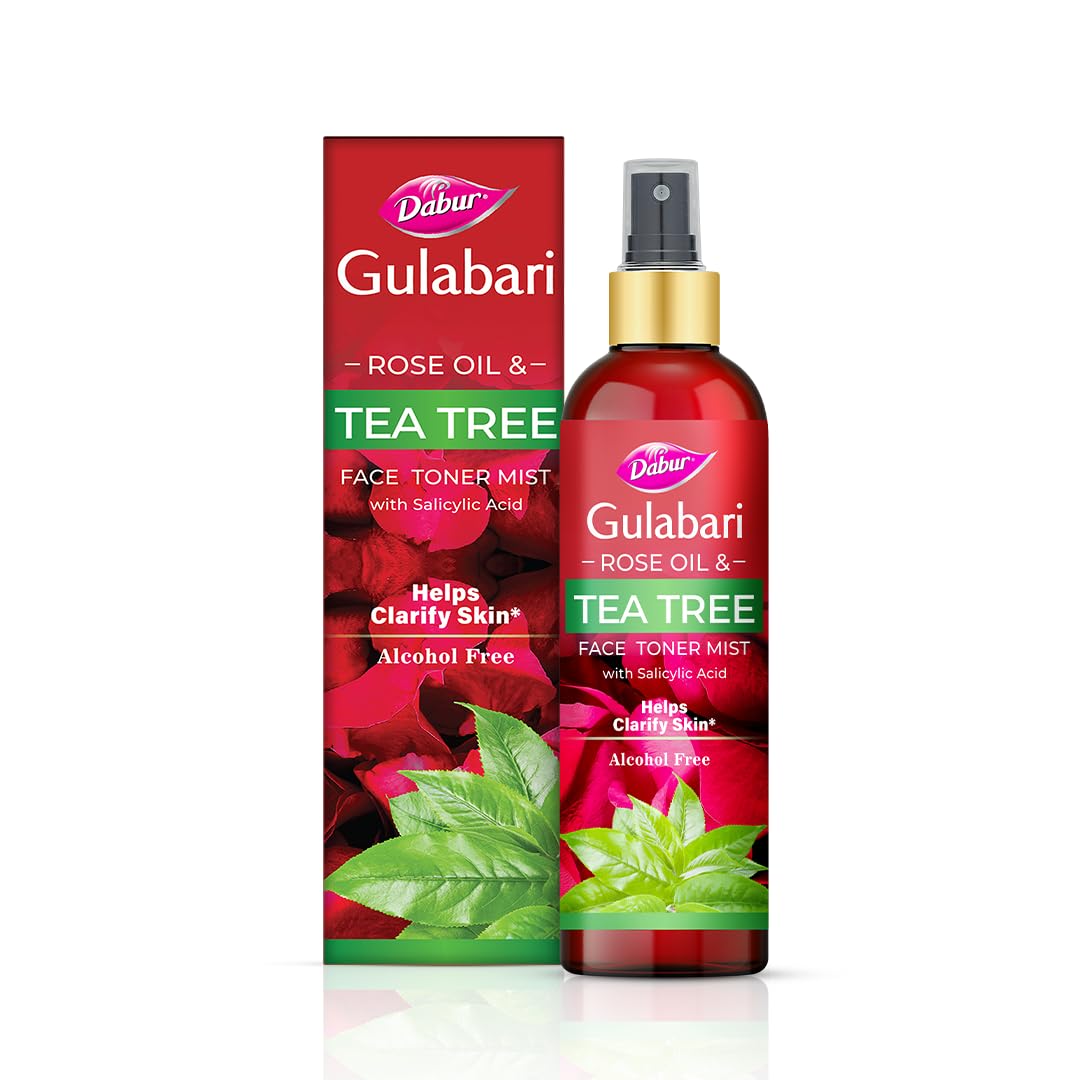 Dabur Gulabari Rose Oil &amp; Tea Tree Face Toner Mist &amp; Rosewater with Salicylic Acid - 100ml