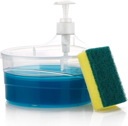 Double Layer 2-in-1 Kitchen Liquid Soap Dispenser, Dishwash Liquid Pump, Soap Sponge 