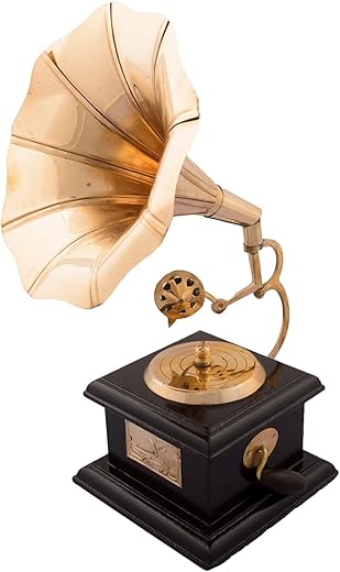 eCraftIndia Antique Music Decorative Canon Brass Showpiece (10 cm x 10 cm x 23.75 cm, Red and Brown)