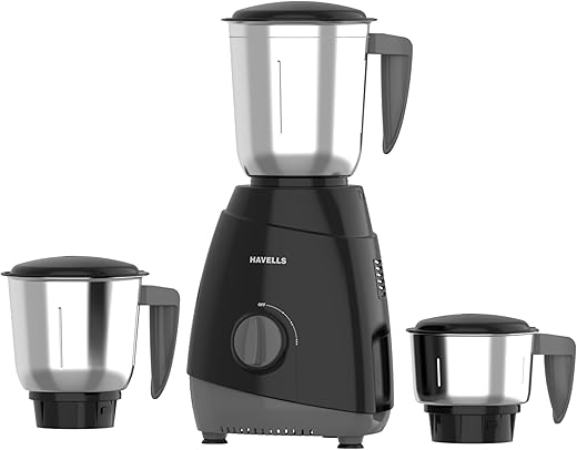 Havells Capture 500W 3 Jar Mixer Grinder, High Speed 21000 RPM Motor, Rust resistant 304 SS Blades,1.5 Ltr Bigger Size