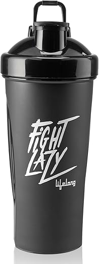 Lifelong Protein Shaker|100% Leakproof Stylish Protein Shaker Bottle|Sipper Bottle|Gym Bottle for Protein- 700ml (LLSHB04, Black)
