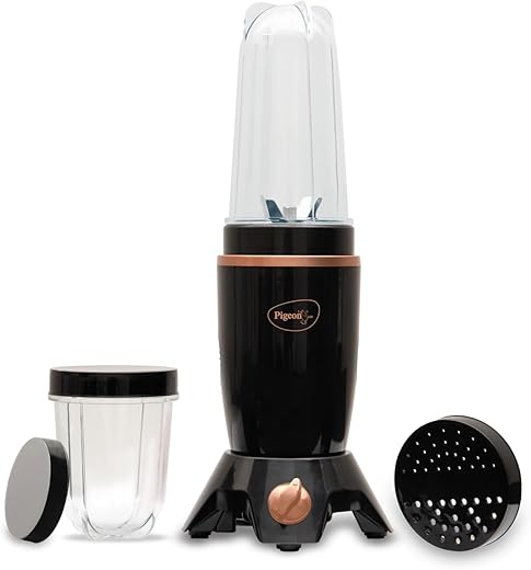 Pigeon By Stovekraft Nutri Mixer | Grinder Juicer Blender Smoothie Maker All-in-1 Machine | 400 Watt | 2 Jars - Multiuse Jar 500ml, Dry Grind 300ml