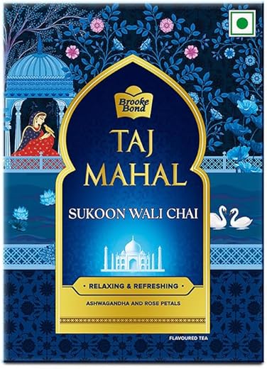 Taj Mahal Sukoon Wali Chai - 250gms | Ashwagandha and Rose | Relaxing &amp; Refreshing Tea