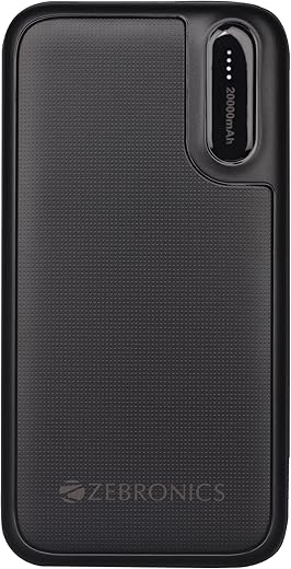 ZEBRONICS MB20000R2 Power Bank, 20000 mAh, 10W Output, Dual USB Output, Type C &amp; Micro USB Input
