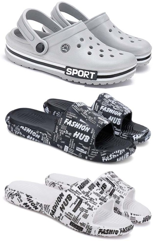 BERSACHE Men Slippers (Multicolor , 8)