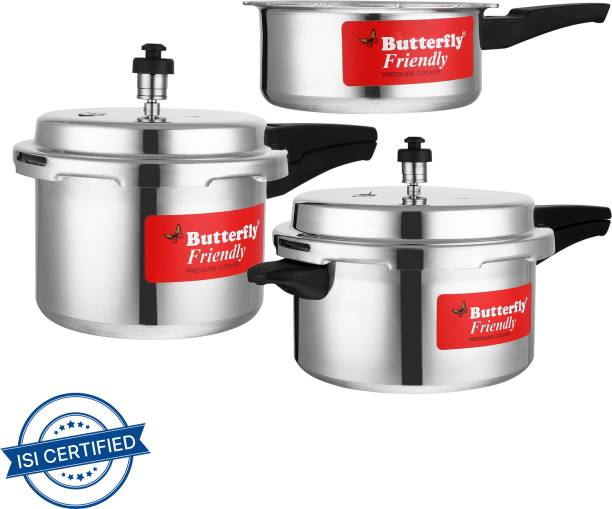 Butterfly Aluminium Pressure Cooker 2 L, 3 L, 5 L Outer Lid Pressure Cooker  (Aluminium)