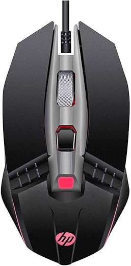HP M270 Backlit USB Wired Gaming Mouse with 6 Buttons, 4-Speed Customizable 2400 DPI
