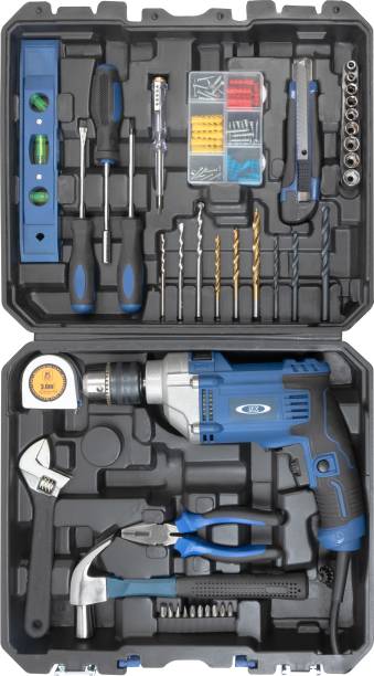 JK Super Drive Professional with 750Watts, 13mm Impact Drill, Power &amp; Hand Tool Kit  (98 Tools)