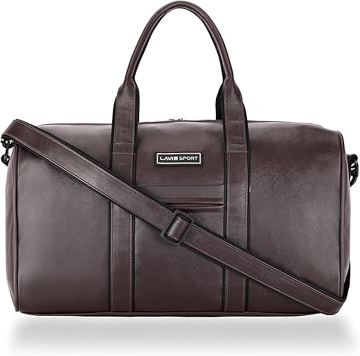 Lavie Sport Captain Leatherette Unisex Weekender Duffle Bag | Stylish &amp; Spacious Duffle Bag | Duffle Bag for Gym, Sports, Training