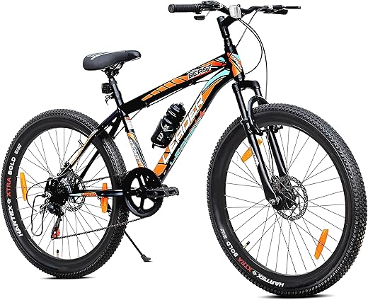 Leader Beast 26T Multispeed (7 Speed) Mountain Bike with Front Suspension &amp; Dual Disc Brake - MATT Black/SEA Green. Ideal for 12 + Years (Frame: 18 Inches)