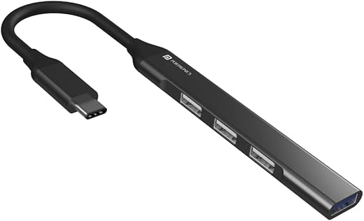 Portronics Mport 31C USB C Hub (4-in-1), Type C Multiport Adapter with 1 x USB 3.0 &amp; 3 x USB 2.0 Ports