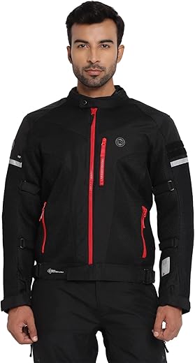 Royal Enfield Windfarer V2 Riding Jacket Black (M) 40 Cm Pro-Tech Ce Level 2 Protectors At Shoulder, Elbow And Back &amp; Pocket At Chest That Can Be Upgraded Ergo Pro-Tech Ce Level 1 Armours