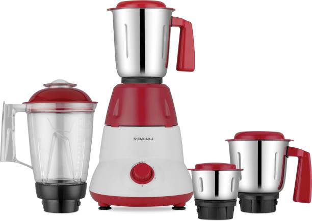 BAJAJ GX-75 750 W Juicer Mixer Grinder  (GX-75 | 4 Jars | White, Red)