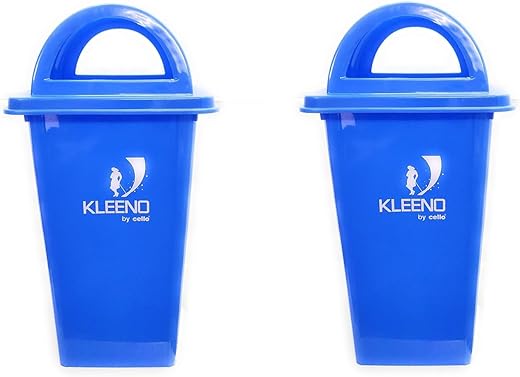 Cello Kleeno Plastic Garbage Dustbin With Dome Lid 110 LTR (Blue/Blue) Combo