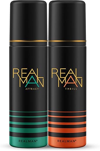 Fogg Realman Thrill &amp; Attract Deodorant, Strong Body Spray, Long Lasting Fragrance For Men, 200Ml Each (Pack Of 2)