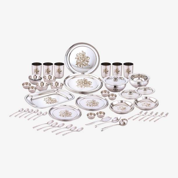 Greenchef Pack of 61 Stainless Steel Iconic Dinner Set  (Silver)