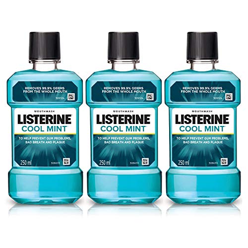 (Prime Member) Listerine Cool Mint Mouthwash Removes 99.9% Germs, 250ml (Buy 2 Get 1 Free)