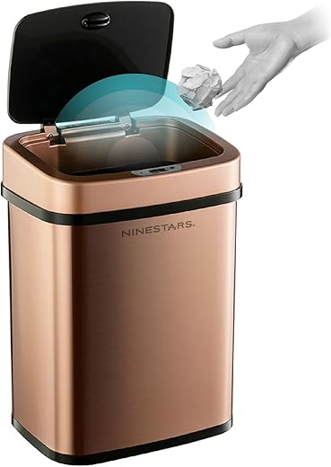 Ninestars DZT-12-5 Touchless Stylish Motion Sensor Dustbin with Lid