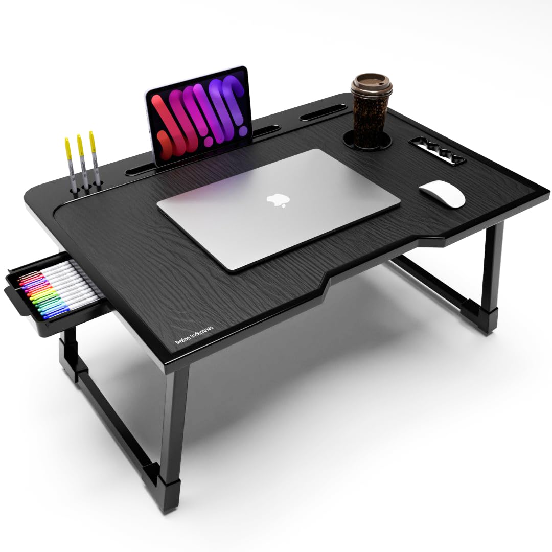 Rellon Industries Study Table for Students Bed Table for Study Foldable Laptop Table Portable &amp; Lightweight Mini Table Bed Reading Table,Laptop Stands, Laptop Desk (A1)