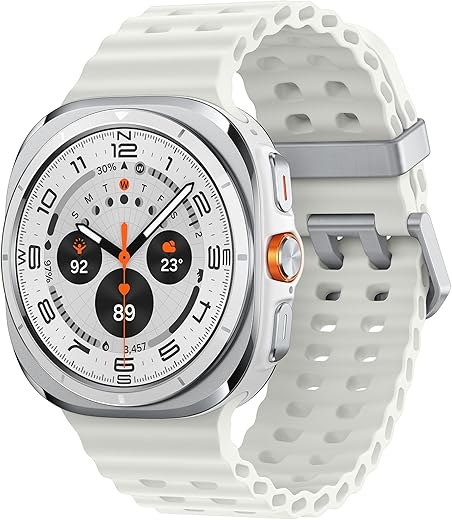 Samsung Galaxy Watch Ultra (47mm, LTE, White) with Upto 100h battery | 3nm Processor | Dual GPS 