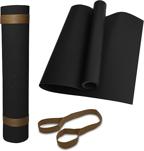Cockatoo YM100 Yoga Mat For Women &amp; Men, Anti Slip, EVA Material, Exercise Mat For Home Gym |Yoga Mat For Gym Workout and Yoga Exercise (4MM, Black)