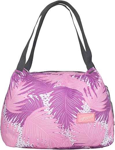 F Gear Tidbit Ferns Pink Purple 5.7L Lunch Bag Padded Insulated Hot Cold Travel Tiffin Bag Food Storage Bag for Work, Students, Office, Picnic, College &amp; School Lunch Bag for Girls Boys Men Women