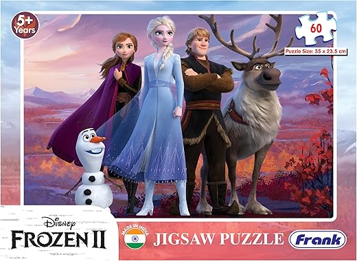 Frank Disney Frozen 2 Jigsaw Puzzle (60 Pieces) for Kids Above 5+ Years - Fun &amp; Challenging Brain Booster Games - Educational Puzzle for Focus and Memory -11552