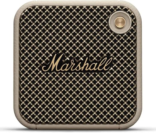 Marshall Willen Portable Bluetooth Speaker with 15+ Hours of Portable Playtime, Dust &amp; Waterproof (IP67) - Cream.