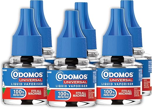 Odomos Universal Liquid Vaporiser – Pack of 6, 45mlx6 | Mosquito repellent