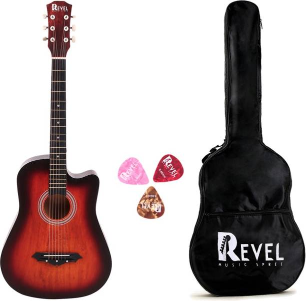 REVEL RVL-38C-LGP-3TS Acoustic Guitar Linden Wood Ebony Right Hand Orientation  (Brown)