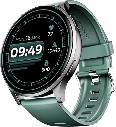boAt Lunar Orb w/ 1.45" (3.6 cm) AMOLED Display, BT Calling, DIY Watch Face Studio, Coins, Crest App Health Ecosystem, Live Cricket &amp; Football Scores, IP67, Smart Watch for Men &amp; Women(Pastel Green)