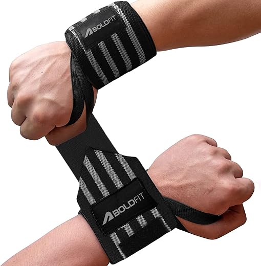 Boldfit Nylon Wrist Supporter for Gym Wrist Band for Men Gym&amp;Women with Thumb Loop Straps-Wrist Wrap Gym Accessories for Men Hand Grip&amp;Wrist Support Sports Straps for Gym,Weightlifting-Grey,One Size