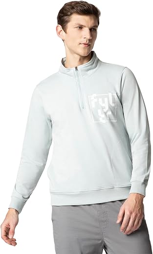 FYLTR Men's Casual Stand Collar Jacket With Half Zip Branding | Full Sleeve | Casual Winterwear For Men