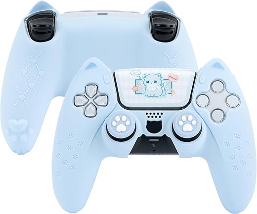 GeekShare Cat Paw PS5 Controller Skin Anti-Slip Silicone Skin Protective Cover Case for PS5 Wireless Controller