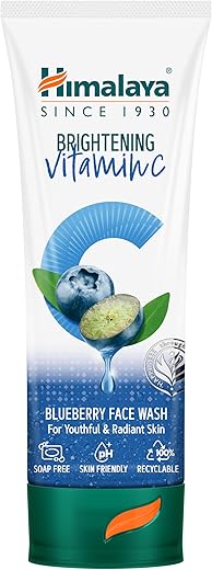 Himalaya Brightening Vitamin C Blueberry Face Wash | Brightening Face Cleanser | Remove Dull Skin | 100ml