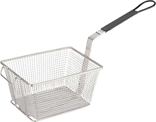 Kuber Industries Heavy Stainless Steel Deep Fryer Basket - Chips &amp; French Fries Serving Cooking Strainer Frying Net for Kitchen &amp; Restaurant Chef