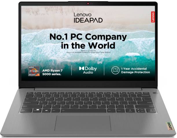 Lenovo IdeaPad Slim 3 AMD Ryzen 7 Octa Core 5700U - (16 GB/512 GB SSD/Windows 11 Home) 15ALC6 Thin and Light Laptop  (15.6 Inch, Arctic Grey, 1.65 Kg, With MS Office)