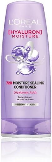 L'Oreal Paris Hyaluron Moisture 72HR Moisture Sealing Conditioner powered by Hyaluronic Acid, for Frizz-free, Hydrated and Bouncy Hair Full of Life | 180 ml