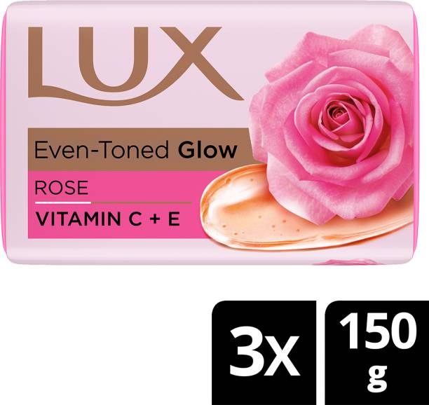 LUX Soft Glow Rose &amp; Vitamin E For Glowing Skin Beauty Soap Mega Pack  (3 x 150 g)