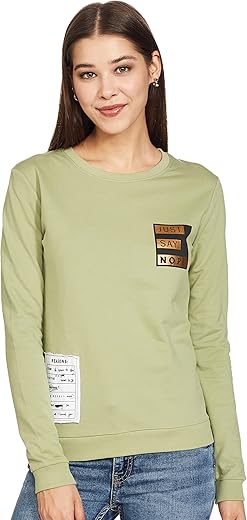 Max Women Cotton Round Neck Sweatshirt