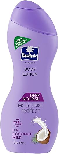 Parachute Advansed Deep Nourish Body Lotion for Women &amp; Men, Dry Skin, 250ml | Pure Coconut Milk, 100% Natural, 72h Moisturisation