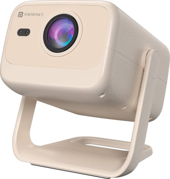 Portronics Beem 480, Streaming Apps, Android 9, 1080p FHD, 5100 lm, 5W Speaker, Bluetooth (5100 lm) Portable Projector  (White)