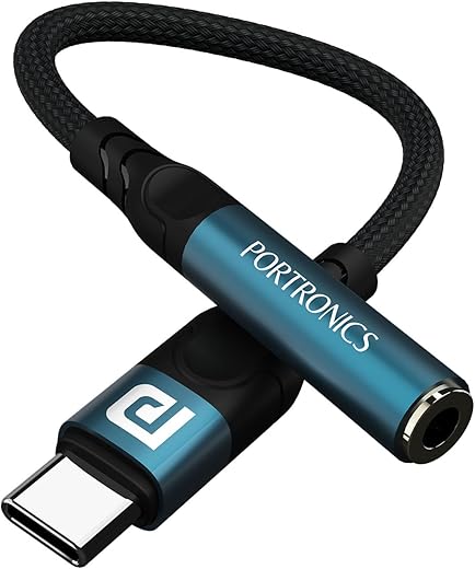 Portronics iKonnect C Pro Type C to 3.5 mm Audio Jack Connector with DAC Headphone Converter Adapter Compatible with iPhone 15 Pro Max/15 Pro/15 Plus, Galaxy S23/S22/S21/S208 &amp; Other Type C Phones
