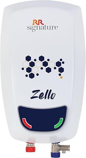 RR Signature Zello 5L Water Heater for Home | Instant Storage Geyser with Whirflow Technology | 100% Copper Heating Element | Rust &amp; Shock Proof Body| 2 Year Warranty on Product &amp; 5 Year on Tank by RR